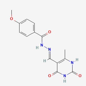 N'-[(E)-(2,4-dihydroxy-6-methylpyrimidin-5-yl)methylidene]-4-methoxybenzohydrazide