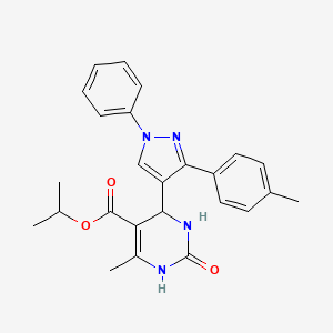 isopropyl 6-methyl-4-[3-(4-methylphenyl)-1-phenyl-1H-pyrazol-4-yl]-2-oxo-1,2,3,4-tetrahydropyrimidine-5-carboxylate