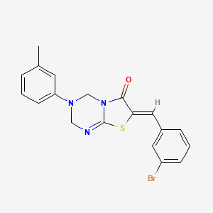 (7Z)-7-(3-bromobenzylidene)-3-(3-methylphenyl)-3,4-dihydro-2H-[1,3]thiazolo[3,2-a][1,3,5]triazin-6(7H)-one