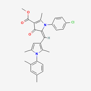 methyl (5E)-1-(4-chlorophenyl)-5-{[1-(2,4-dimethylphenyl)-2,5-dimethyl-1H-pyrrol-3-yl]methylidene}-2-methyl-4-oxo-4,5-dihydro-1H-pyrrole-3-carboxylate