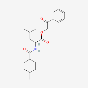 molecular formula C22H31NO4 B11612573 2-oxo-2-phenylethyl N-[(4-methylcyclohexyl)carbonyl]leucinate 