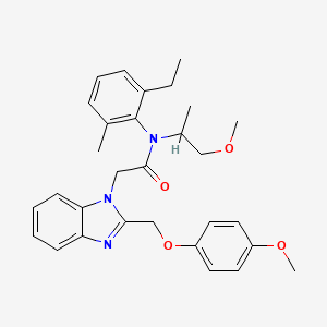 N-(2-ethyl-6-methylphenyl)-2-{2-[(4-methoxyphenoxy)methyl]-1H-benzimidazol-1-yl}-N-(1-methoxypropan-2-yl)acetamide