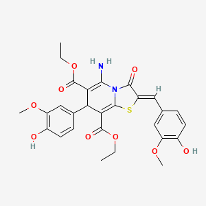 diethyl (2Z)-5-amino-2-(4-hydroxy-3-methoxybenzylidene)-7-(4-hydroxy-3-methoxyphenyl)-3-oxo-2,3-dihydro-7H-[1,3]thiazolo[3,2-a]pyridine-6,8-dicarboxylate