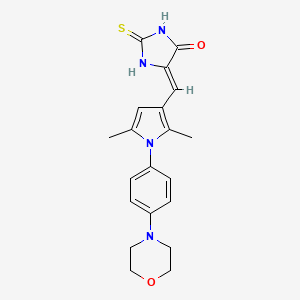 (5Z)-5-({2,5-dimethyl-1-[4-(morpholin-4-yl)phenyl]-1H-pyrrol-3-yl}methylidene)-2-thioxoimidazolidin-4-one