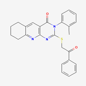 3-(2-methylphenyl)-2-[(2-oxo-2-phenylethyl)sulfanyl]-6,7,8,9-tetrahydropyrimido[4,5-b]quinolin-4(3H)-one