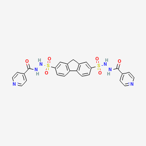 molecular formula C25H20N6O6S2 B11612601 N'2,N'7-diisonicotinoyl-9H-fluorene-2,7-disulfonohydrazide 