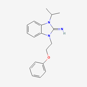 molecular formula C18H21N3O B11612605 1-(2-phenoxyethyl)-3-(propan-2-yl)-1,3-dihydro-2H-benzimidazol-2-imine 