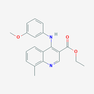 molecular formula C20H20N2O3 B11612609 Ethyl 4-[(3-methoxyphenyl)amino]-8-methylquinoline-3-carboxylate 