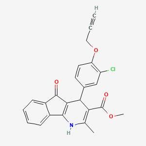 molecular formula C24H18ClNO4 B11612622 methyl 4-[3-chloro-4-(prop-2-yn-1-yloxy)phenyl]-2-methyl-5-oxo-4,5-dihydro-1H-indeno[1,2-b]pyridine-3-carboxylate 