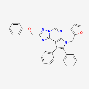 7-(furan-2-ylmethyl)-2-(phenoxymethyl)-8,9-diphenyl-7H-pyrrolo[3,2-e][1,2,4]triazolo[1,5-c]pyrimidine