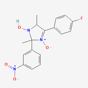 molecular formula C17H16FN3O4 B11612649 4-(4-fluorophenyl)-2,5-dimethyl-2-(3-nitrophenyl)-2,5-dihydro-1H-imidazol-1-ol 3-oxide 