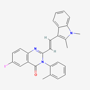 molecular formula C27H22IN3O B11612653 2-[(E)-2-(1,2-dimethyl-1H-indol-3-yl)ethenyl]-6-iodo-3-(2-methylphenyl)quinazolin-4(3H)-one 