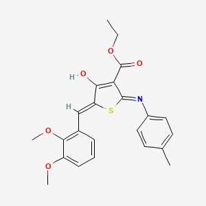 molecular formula C23H23NO5S B11612673 ethyl (5Z)-5-(2,3-dimethoxybenzylidene)-2-[(4-methylphenyl)amino]-4-oxo-4,5-dihydrothiophene-3-carboxylate 