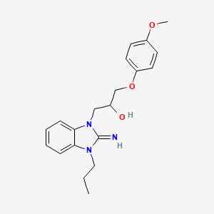 molecular formula C20H25N3O3 B11612674 1-(2-imino-3-propyl-2,3-dihydro-1H-benzimidazol-1-yl)-3-(4-methoxyphenoxy)propan-2-ol 