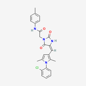 2-[(4E)-4-{[1-(2-chlorophenyl)-2,5-dimethyl-1H-pyrrol-3-yl]methylidene}-2,5-dioxoimidazolidin-1-yl]-N-(4-methylphenyl)acetamide