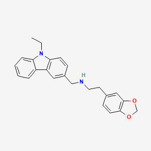 molecular formula C24H24N2O2 B11612699 2-(1,3-benzodioxol-5-yl)-N-[(9-ethyl-9H-carbazol-3-yl)methyl]ethanamine 