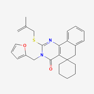 3-(furan-2-ylmethyl)-2-[(2-methylprop-2-en-1-yl)sulfanyl]-3H-spiro[benzo[h]quinazoline-5,1'-cyclohexan]-4(6H)-one