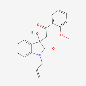 molecular formula C20H19NO4 B11612739 3-hydroxy-3-[2-(2-methoxyphenyl)-2-oxoethyl]-1-(prop-2-en-1-yl)-1,3-dihydro-2H-indol-2-one 