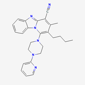 molecular formula C26H28N6 B11612741 2-Butyl-3-methyl-1-[4-(2-pyridinyl)-1-piperazinyl]pyrido[1,2-A]benzimidazole-4-carbonitrile 