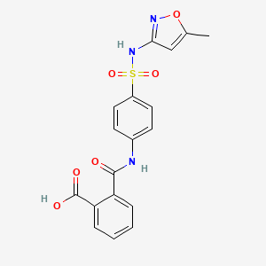 molecular formula C18H15N3O6S B11612750 2-({4-[(5-Methyl-1,2-oxazol-3-yl)sulfamoyl]phenyl}carbamoyl)benzoic acid CAS No. 68274-44-2