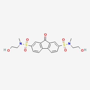 molecular formula C19H22N2O7S2 B11612757 9-Oxo-9H-fluorene-2,7-disulfonic acid bis-[(2-hydroxy-ethyl)-methyl-amide] 