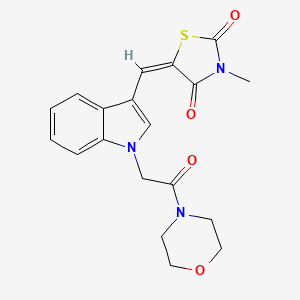 molecular formula C19H19N3O4S B11612806 (5E)-3-methyl-5-({1-[2-(morpholin-4-yl)-2-oxoethyl]-1H-indol-3-yl}methylidene)-1,3-thiazolidine-2,4-dione 