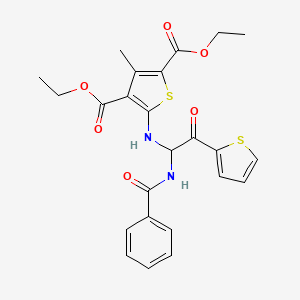 molecular formula C24H24N2O6S2 B11612841 Diethyl 3-methyl-5-({2-oxo-1-[(phenylcarbonyl)amino]-2-(thiophen-2-yl)ethyl}amino)thiophene-2,4-dicarboxylate 