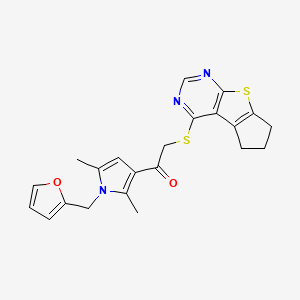 2-(6,7-dihydro-5H-cyclopenta[4,5]thieno[2,3-d]pyrimidin-4-ylthio)-1-[1-(2-furylmethyl)-2,5-dimethyl-1H-pyrrol-3-yl]ethanone