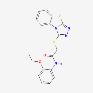 molecular formula C18H16N4O2S2 B11612893 N-(2-ethoxyphenyl)-2-([1,2,4]triazolo[3,4-b][1,3]benzothiazol-3-ylthio)acetamide 