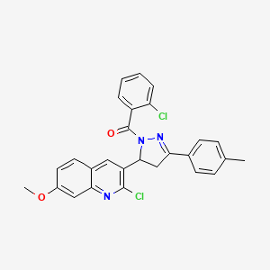 2-chloro-3-[1-(2-chlorobenzoyl)-3-(4-methylphenyl)-4,5-dihydro-1H-pyrazol-5-yl]-7-methoxyquinoline