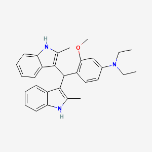 4-[bis(2-methyl-1H-indol-3-yl)methyl]-N,N-diethyl-3-methoxyaniline