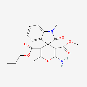 molecular formula C20H20N2O6 B11612942 3'-Methyl 5'-prop-2-en-1-yl 2'-amino-1,6'-dimethyl-2-oxo-1,2-dihydrospiro[indole-3,4'-pyran]-3',5'-dicarboxylate 