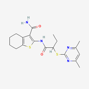 2-({2-[(4,6-Dimethylpyrimidin-2-yl)sulfanyl]butanoyl}amino)-4,5,6,7-tetrahydro-1-benzothiophene-3-carboxamide