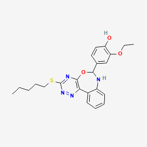 2-Ethoxy-4-[3-(pentylsulfanyl)-6,7-dihydro[1,2,4]triazino[5,6-d][3,1]benzoxazepin-6-yl]phenol