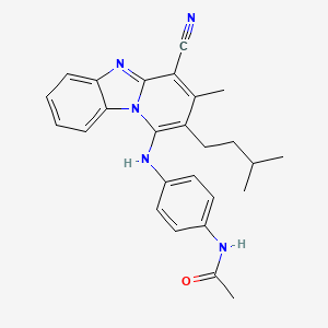 N-(4-{[4-cyano-3-methyl-2-(3-methylbutyl)pyrido[1,2-a]benzimidazol-1-yl]amino}phenyl)acetamide