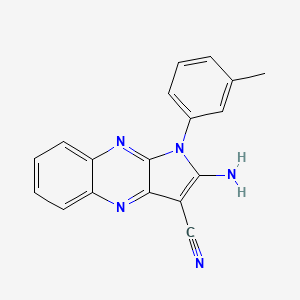 molecular formula C18H13N5 B11612967 2-amino-1-(3-methylphenyl)-1H-pyrrolo[2,3-b]quinoxaline-3-carbonitrile 