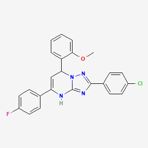 molecular formula C24H18ClFN4O B11612972 2-(4-Chlorophenyl)-5-(4-fluorophenyl)-7-(2-methoxyphenyl)-3,7-dihydro[1,2,4]triazolo[1,5-a]pyrimidine 