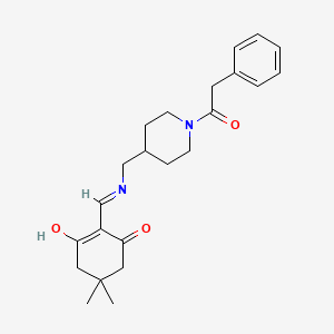 5,5-Dimethyl-2-[[[1-(2-phenylacetyl)piperidin-4-yl]methylamino]methylidene]cyclohexane-1,3-dione