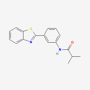 molecular formula C17H16N2OS B11613006 N-[3-(1,3-benzothiazol-2-yl)phenyl]-2-methylpropanamide 