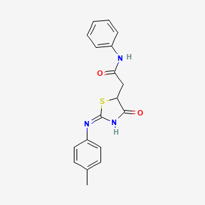 2-{2-[(4-methylphenyl)imino]-4-oxo-1,3-thiazolidin-5-yl}-N-phenylacetamide