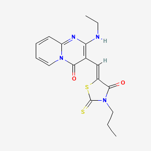 2-(ethylamino)-3-[(Z)-(4-oxo-3-propyl-2-thioxo-1,3-thiazolidin-5-ylidene)methyl]-4H-pyrido[1,2-a]pyrimidin-4-one