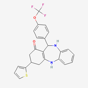 3-(thiophen-2-yl)-11-[4-(trifluoromethoxy)phenyl]-2,3,4,5,10,11-hexahydro-1H-dibenzo[b,e][1,4]diazepin-1-one