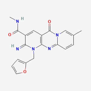 7-(furan-2-ylmethyl)-6-imino-N,13-dimethyl-2-oxo-1,7,9-triazatricyclo[8.4.0.03,8]tetradeca-3(8),4,9,11,13-pentaene-5-carboxamide