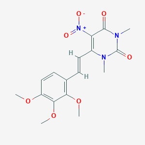 1,3-dimethyl-5-nitro-6-[(E)-2-(2,3,4-trimethoxyphenyl)ethenyl]pyrimidine-2,4(1H,3H)-dione