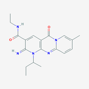 7-(butan-2-yl)-N-ethyl-6-imino-13-methyl-2-oxo-1,7,9-triazatricyclo[8.4.0.0^{3,8}]tetradeca-3(8),4,9,11,13-pentaene-5-carboxamide