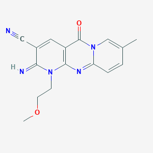 6-Imino-7-(2-methoxyethyl)-13-methyl-2-oxo-1,7,9-triazatricyclo[8.4.0.03,8]tetradeca-3(8),4,9,11,13-pentaene-5-carbonitrile