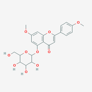 molecular formula C23H24O10 B1161315 4H-1-Benzopyran-4-one, 5-(beta-D-glucopyranosyloxy)-7-methoxy-2-(4-methoxyphenyl)- CAS No. 197018-71-6