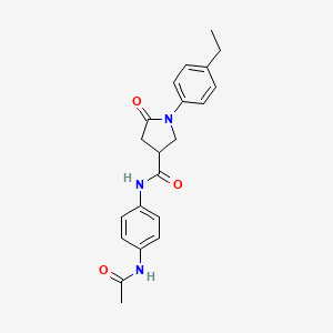 N-(4-acetamidophenyl)-1-(4-ethylphenyl)-5-oxopyrrolidine-3-carboxamide