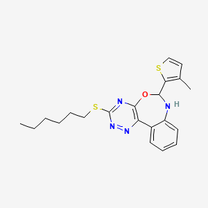 3-(Hexylsulfanyl)-6-(3-methyl-2-thienyl)-6,7-dihydro[1,2,4]triazino[5,6-D][3,1]benzoxazepine