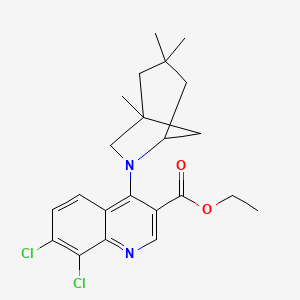 molecular formula C22H26Cl2N2O2 B11613358 Ethyl 7,8-dichloro-4-(1,3,3-trimethyl-6-azabicyclo[3.2.1]octan-6-yl)quinoline-3-carboxylate 